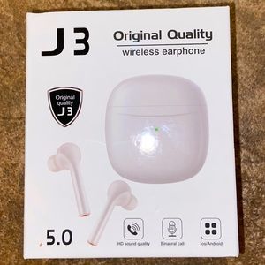 New In Box - Bluetooth 5.0 J3 Wireless Earphones, With Charging Case